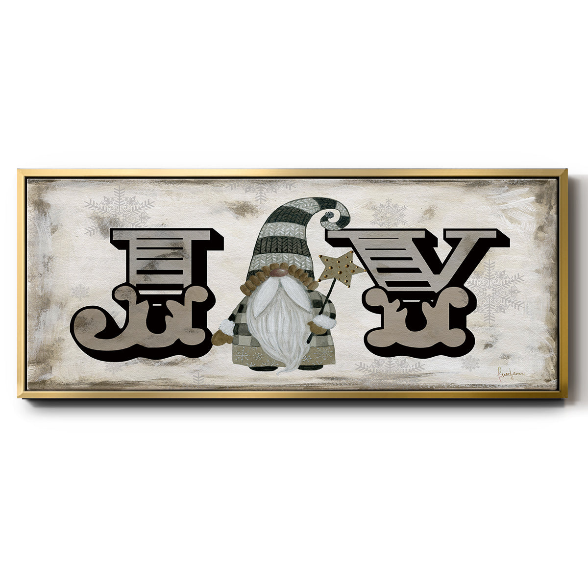 Winter Wonderland Friend Joy - Floater Framed Canvas Print