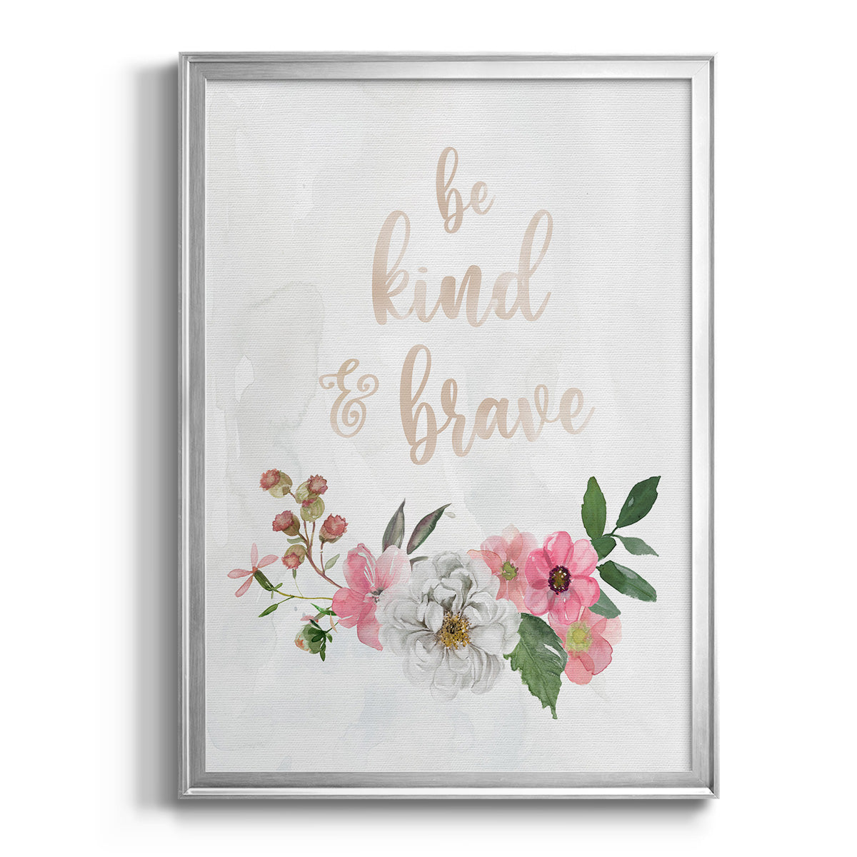 Be Kind and Brave - Modern Framed Canvas Print