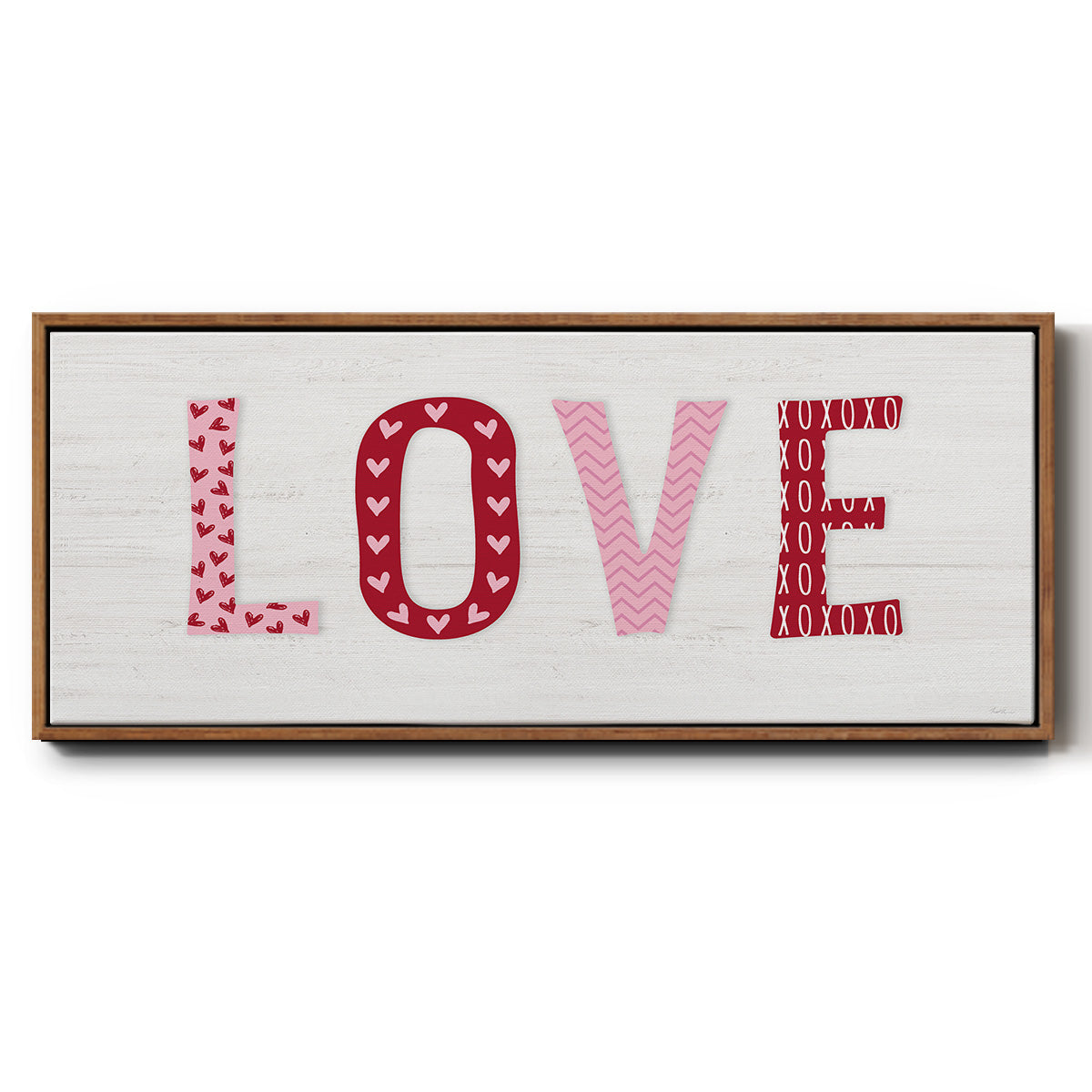 Patterned Love - Floater Framed Canvas Print