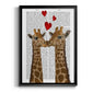 Giraffe Love - Modern Framed Canvas Print