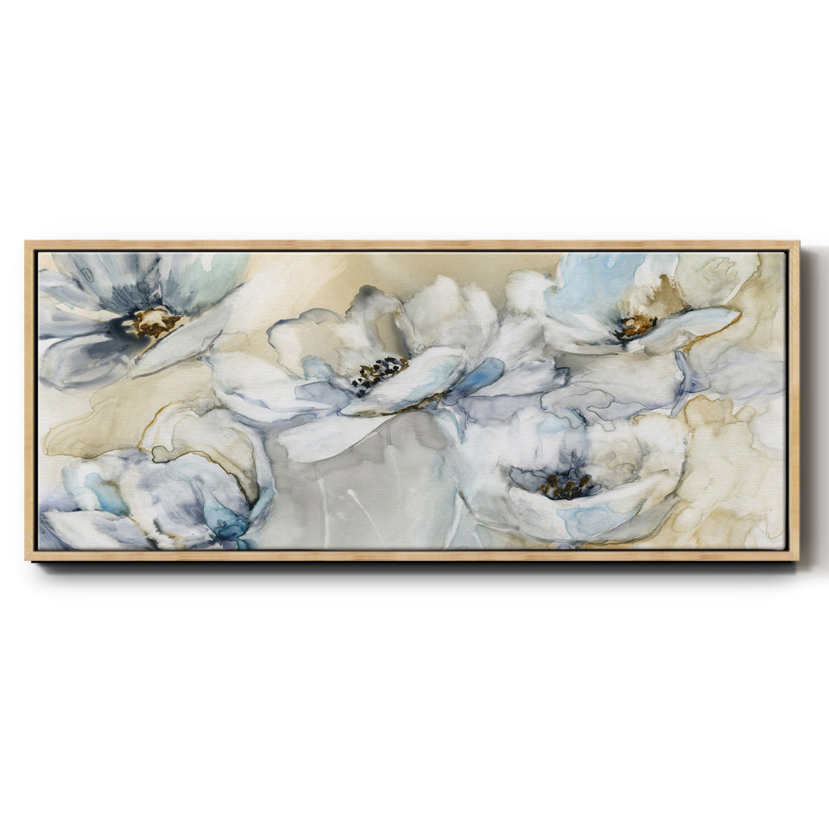 Soft Blooms - Floater Framed Canvas Print
