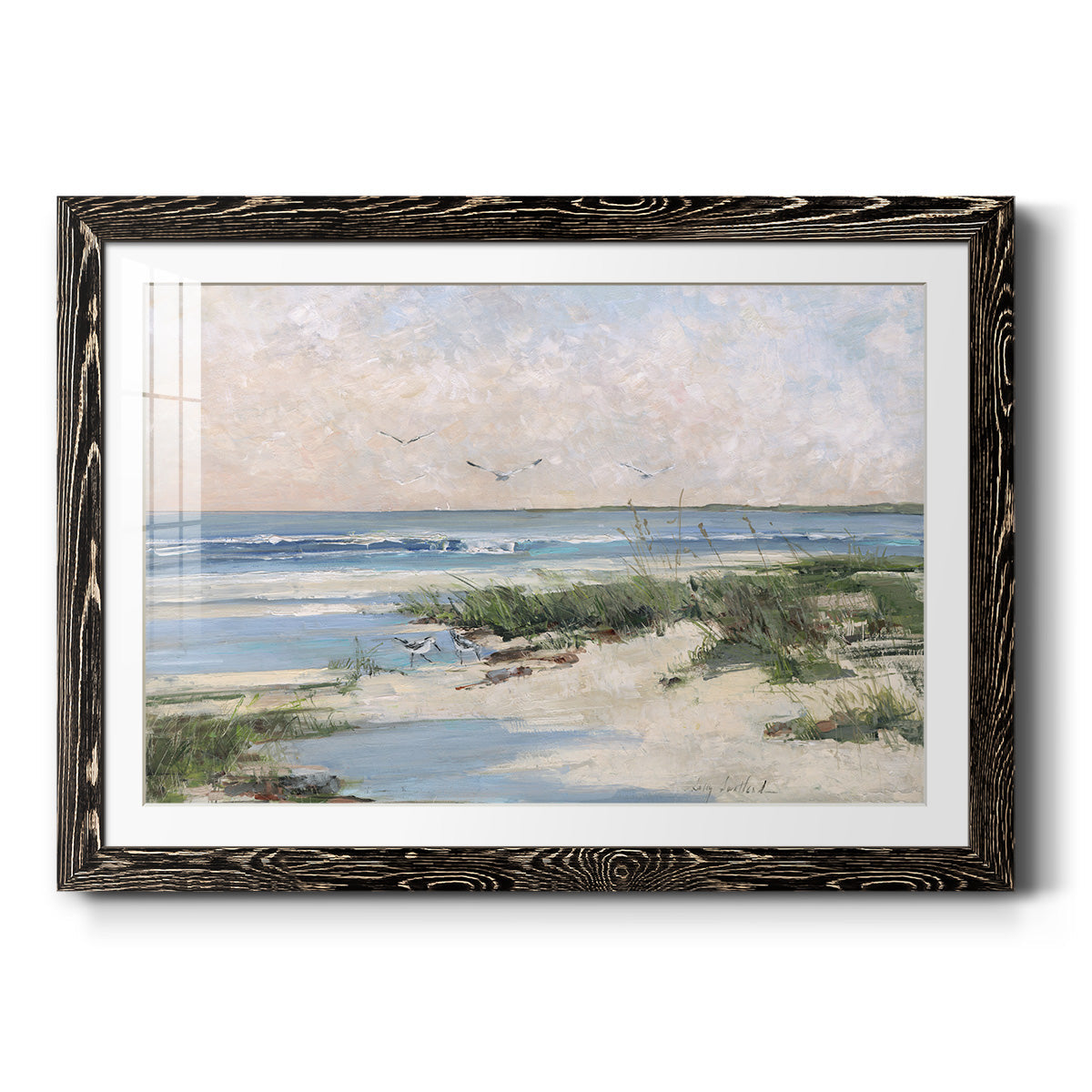 Soft Morning Sea - Barnwood Framed Art Print