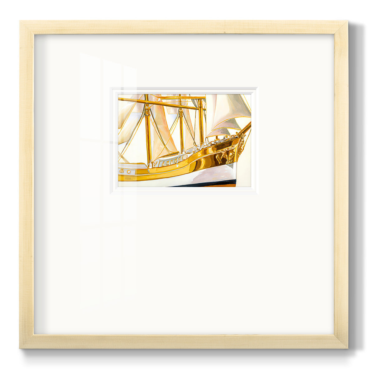 Gold Ship II - Double Matboard Framed Print