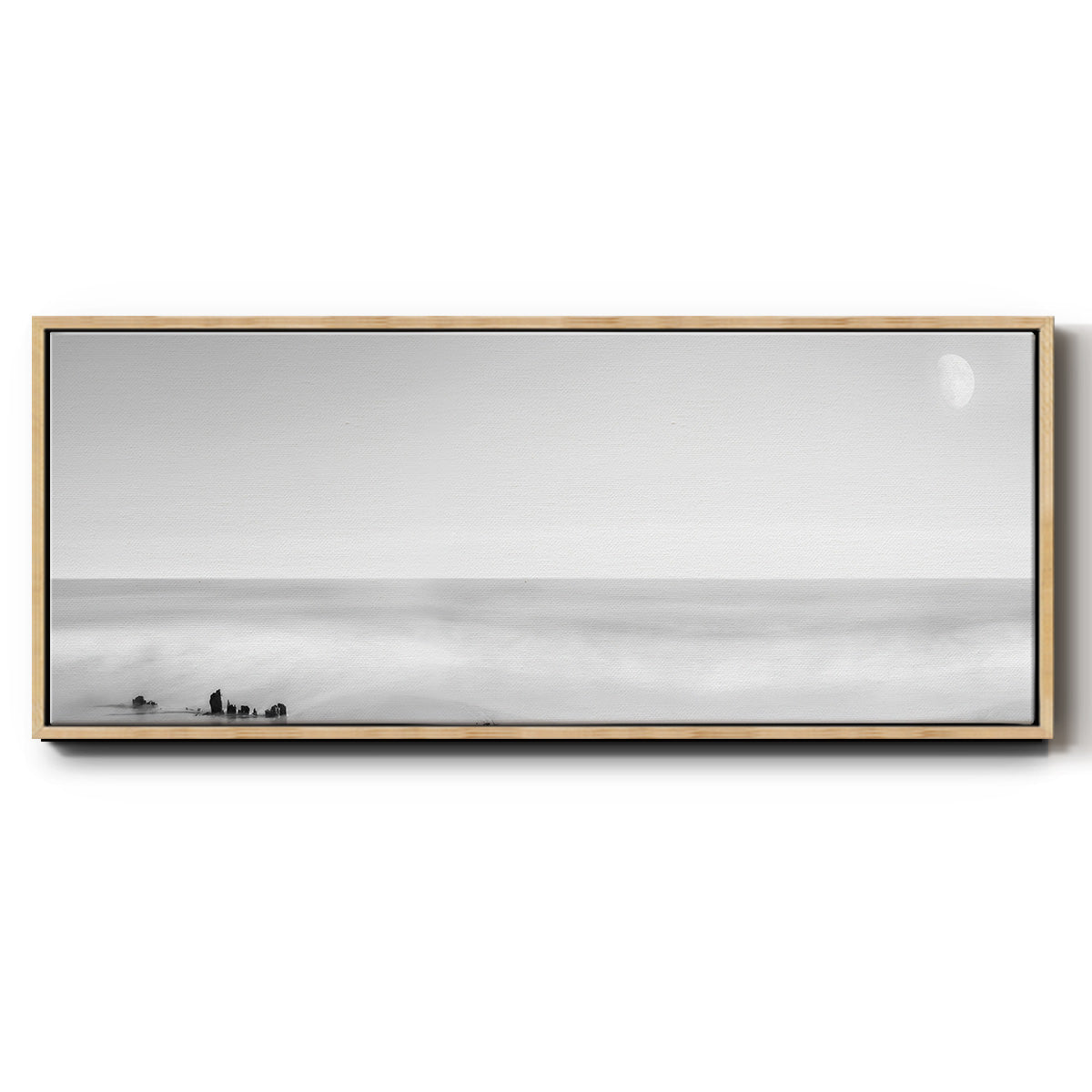 Black & White Water Panel XIV - Floater Framed Canvas Print