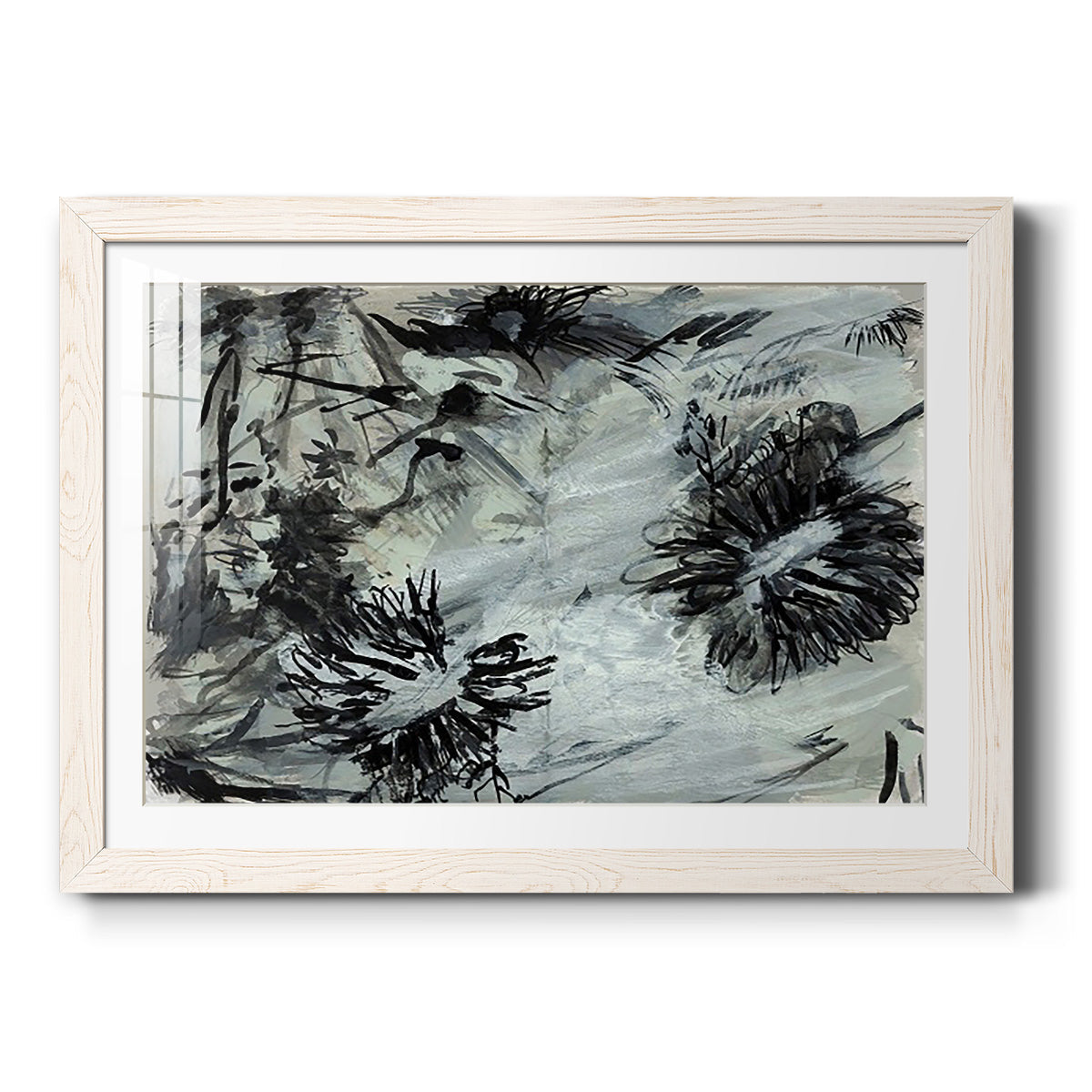 Black & White Chinois I - Barnwood Framed Art Print