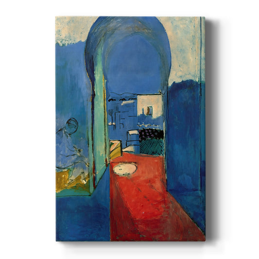 Canvas art print featuring a fauvist architectural scene of a doorway with bold color and simple forms on a clean white background.