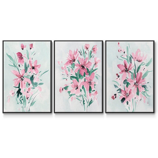 Posy Blooms I - Floater Framed Canvas Set