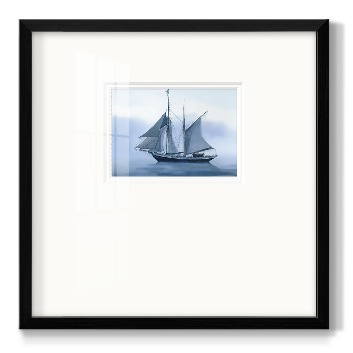 Misty Sail - Double Matboard Framed Print