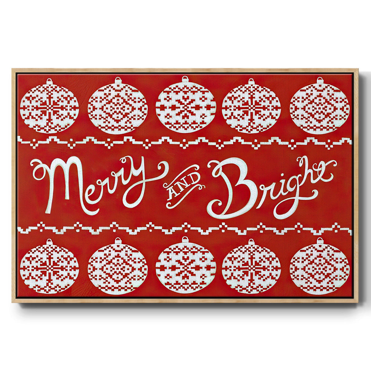 Fair Isle Snowflake II - Floater Framed Canvas Print