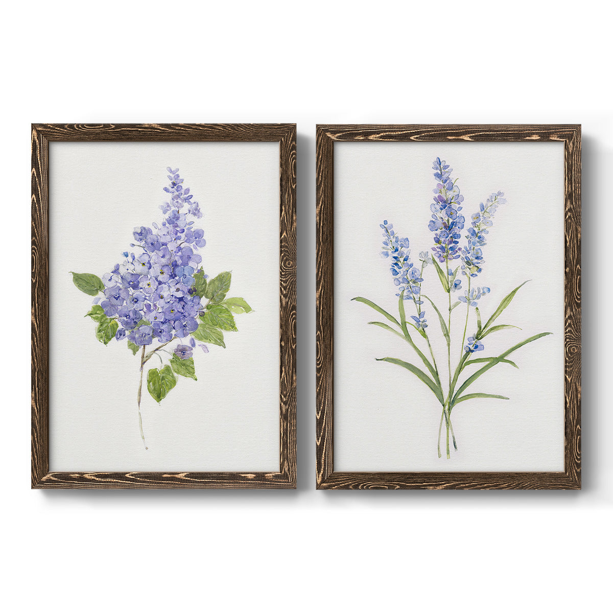 Dainty Botanical Lilac - Premium Framed Canvas 2 Piece Set - Ready to Hang