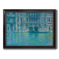 Impressionist Venetian palace waterfront scene by Claude Monet printed on canvas in an ornate black frame with gilded inner detail.