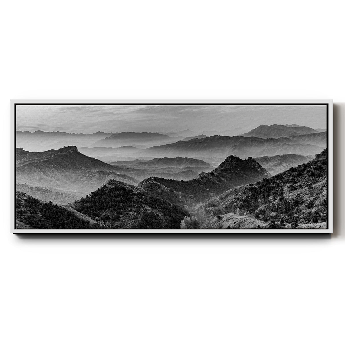 Mountains of the Great Wall - Floater Framed Canvas Print