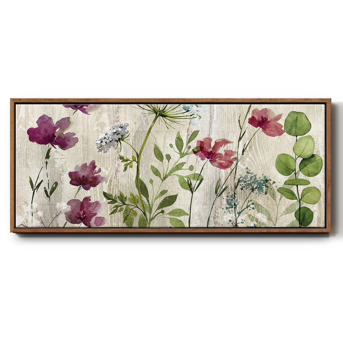 Meadow Flowers I - Floater Framed Canvas Print