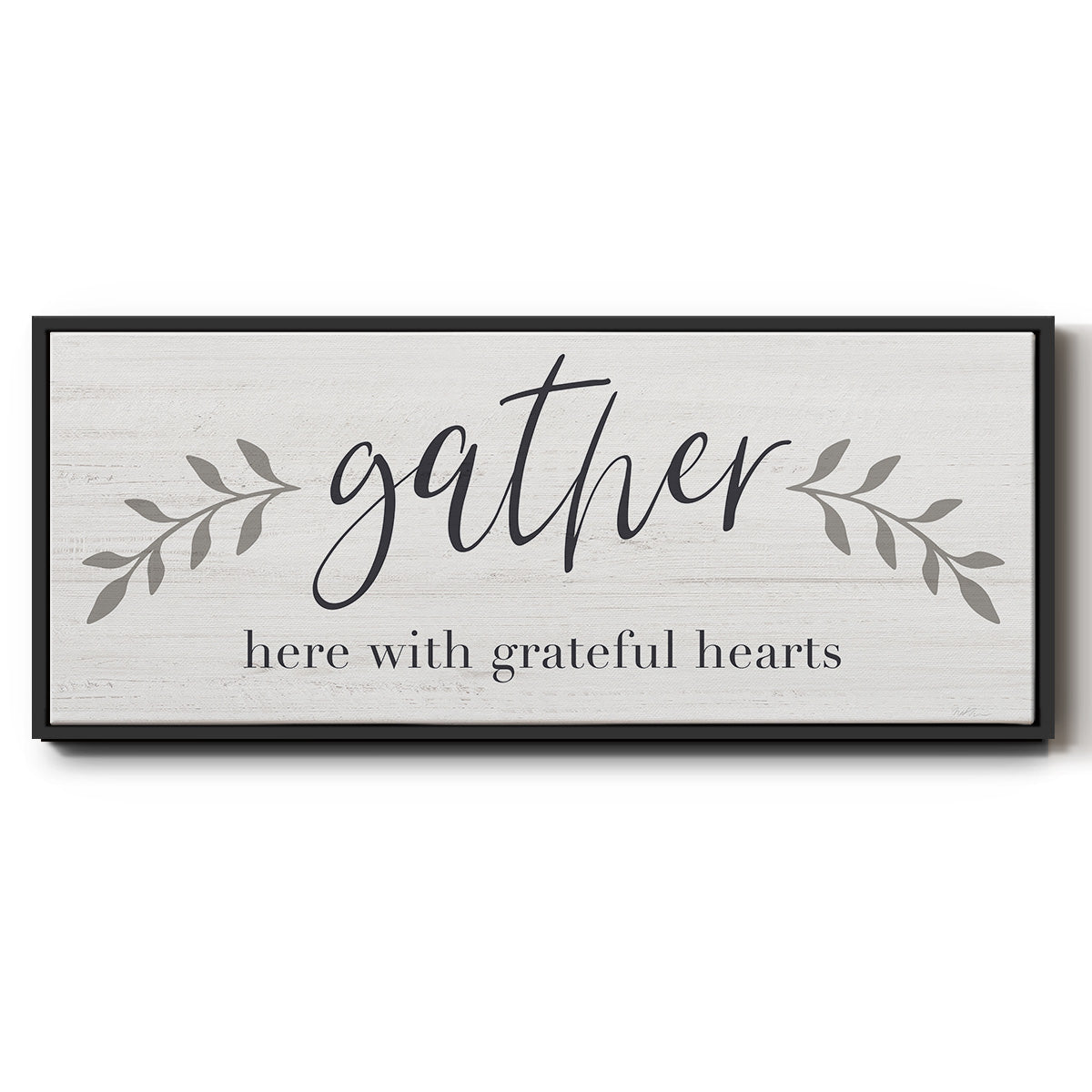 Grateful Hearts Botanical - Floater Framed Canvas Print