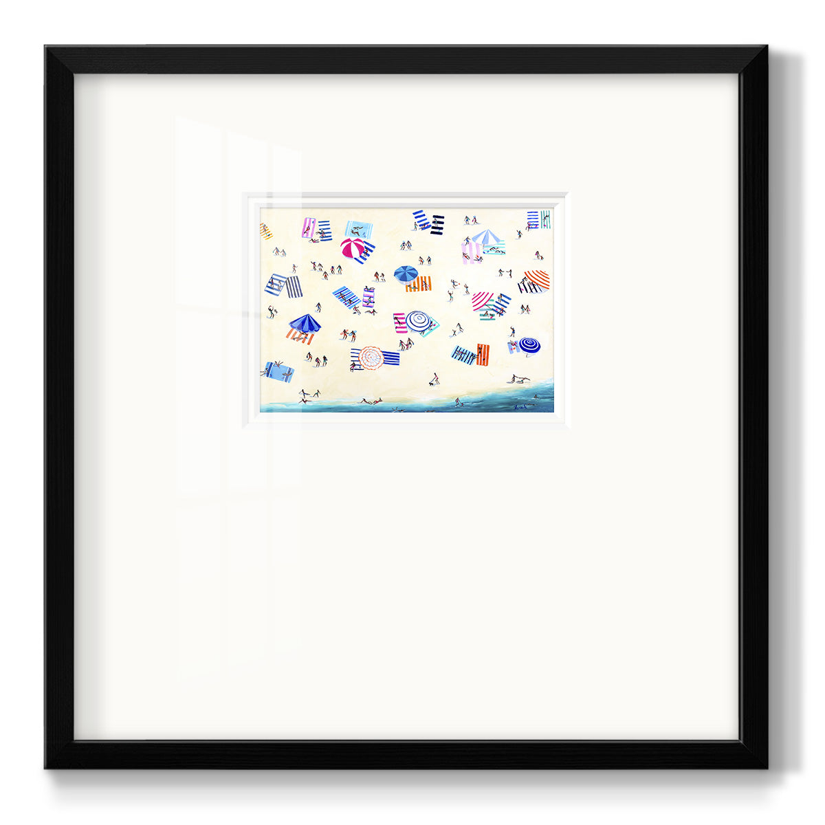 Colorful Beach- Premium Framed Print Double Matboard