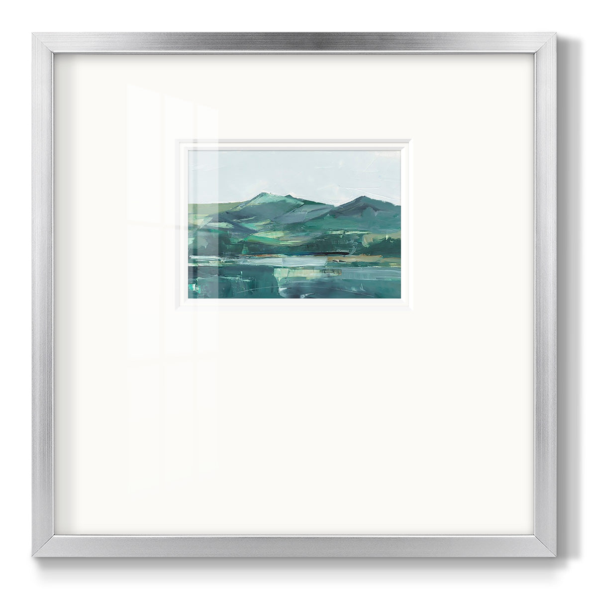 Green Grey Mountains II - Double Matboard Framed Print