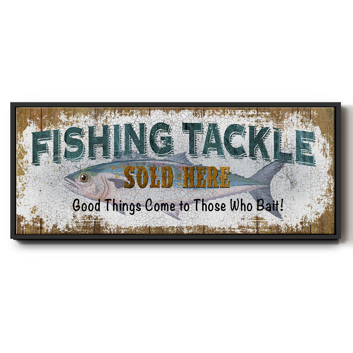 Fishing Tackle - Floater Framed Canvas Print