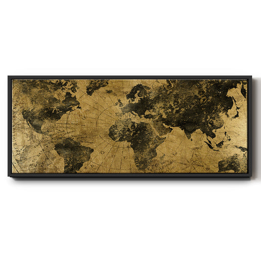 Golden Atlas - Floater Framed Canvas Print