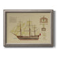 Antique Ship Plan VIII Premium Framed Canvas- Ready to Hang