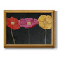 Contemporary poppy flower artwork printed on canvas in an ornate antique gold frame.