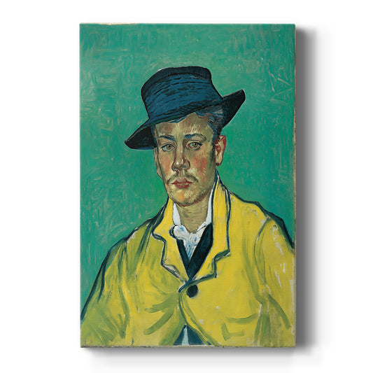 Canvas art print featuring an expressive portrait of a man with bold brushwork and vibrant color on a clean white background.