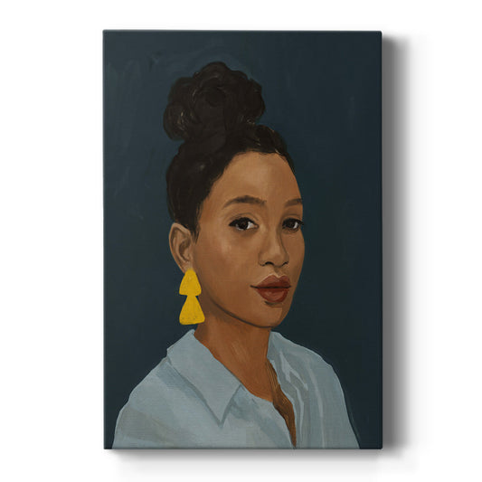 Figure in Yellow Earring - Canvas Art Print