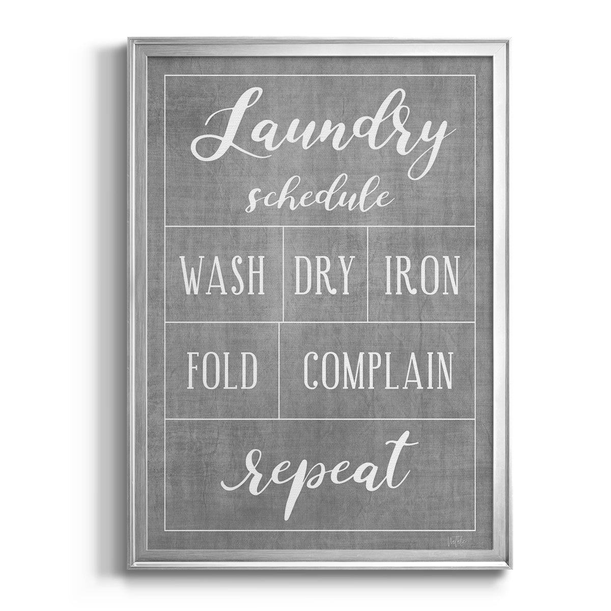 Laundry Schedule - Modern Framed Canvas Print