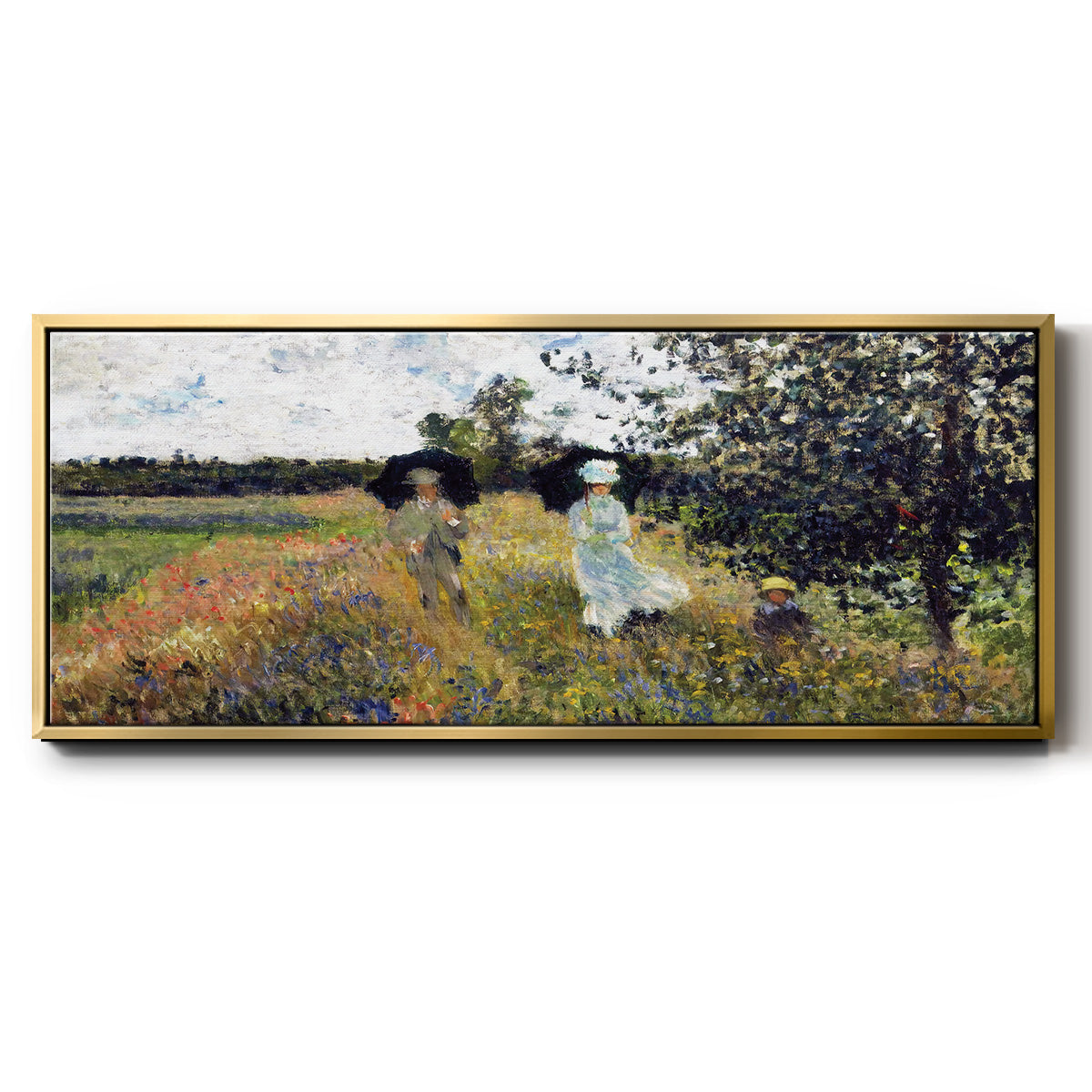 The Promenade Near Argenteuil, 1875 - Floater Framed Canvas Print