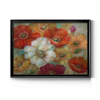Poppycentric - Modern Framed Canvas Print