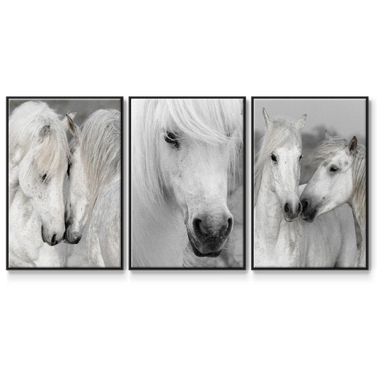 Affection I - Framed Premium Gallery Wrapped Canvas L Frame 3 Piece Set - Ready to Hang