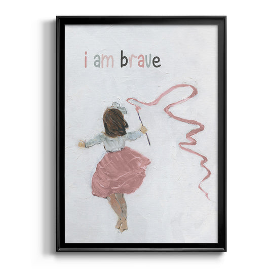 Girl Catching Wind - Modern Framed Canvas Print
