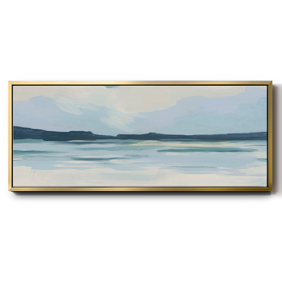 Cream Coastline I - Floater Framed Canvas Print