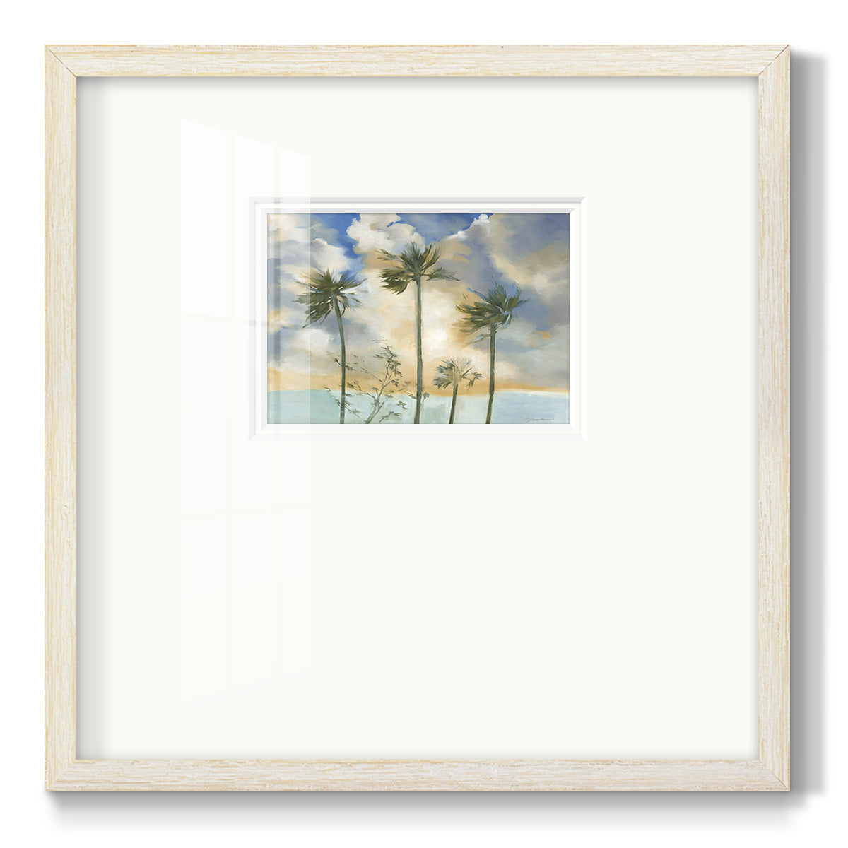 Palms in the Wind Premium Framed Print Double Matboard