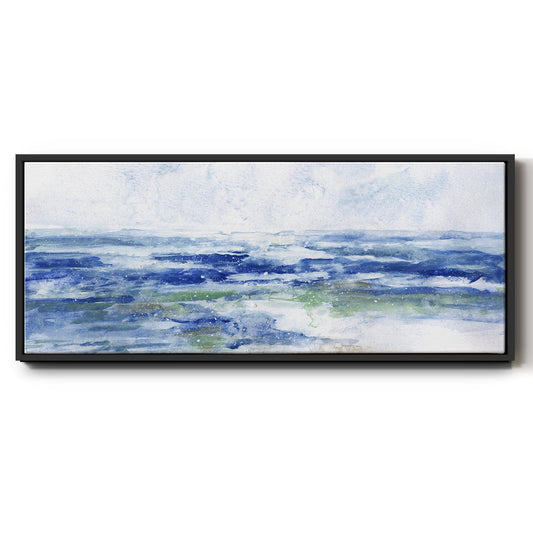 Soft Ocean Waters I - Floater Framed Canvas Print