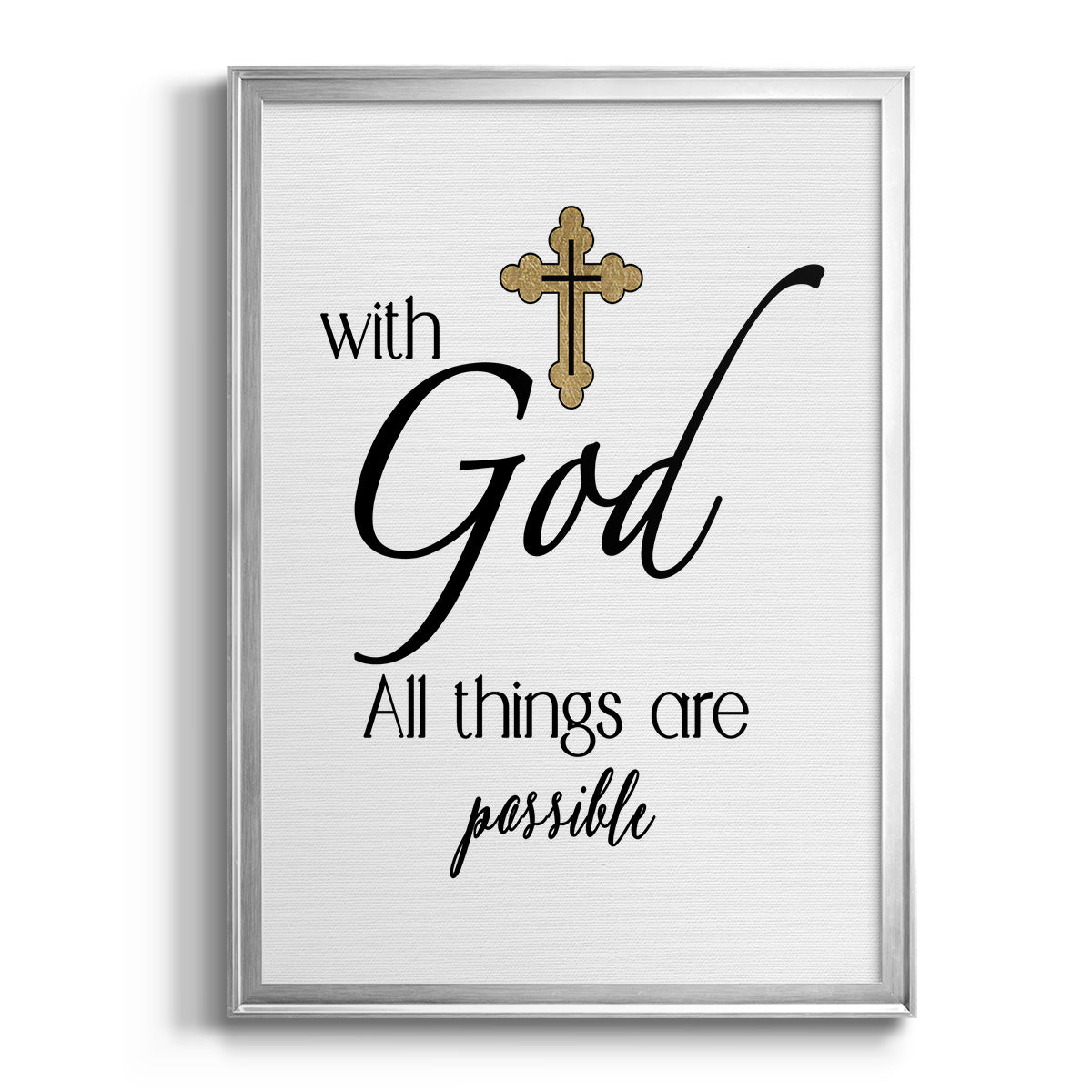 All Things Possible Gold - Modern Framed Canvas Print