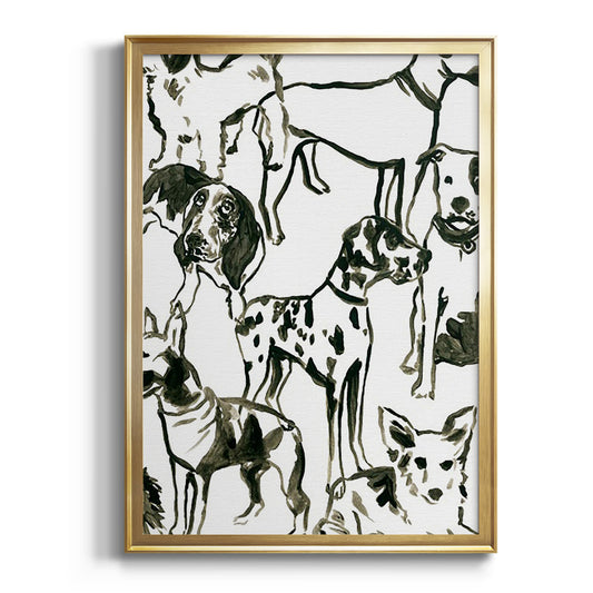 Canine Collage II - Modern Framed Canvas Print