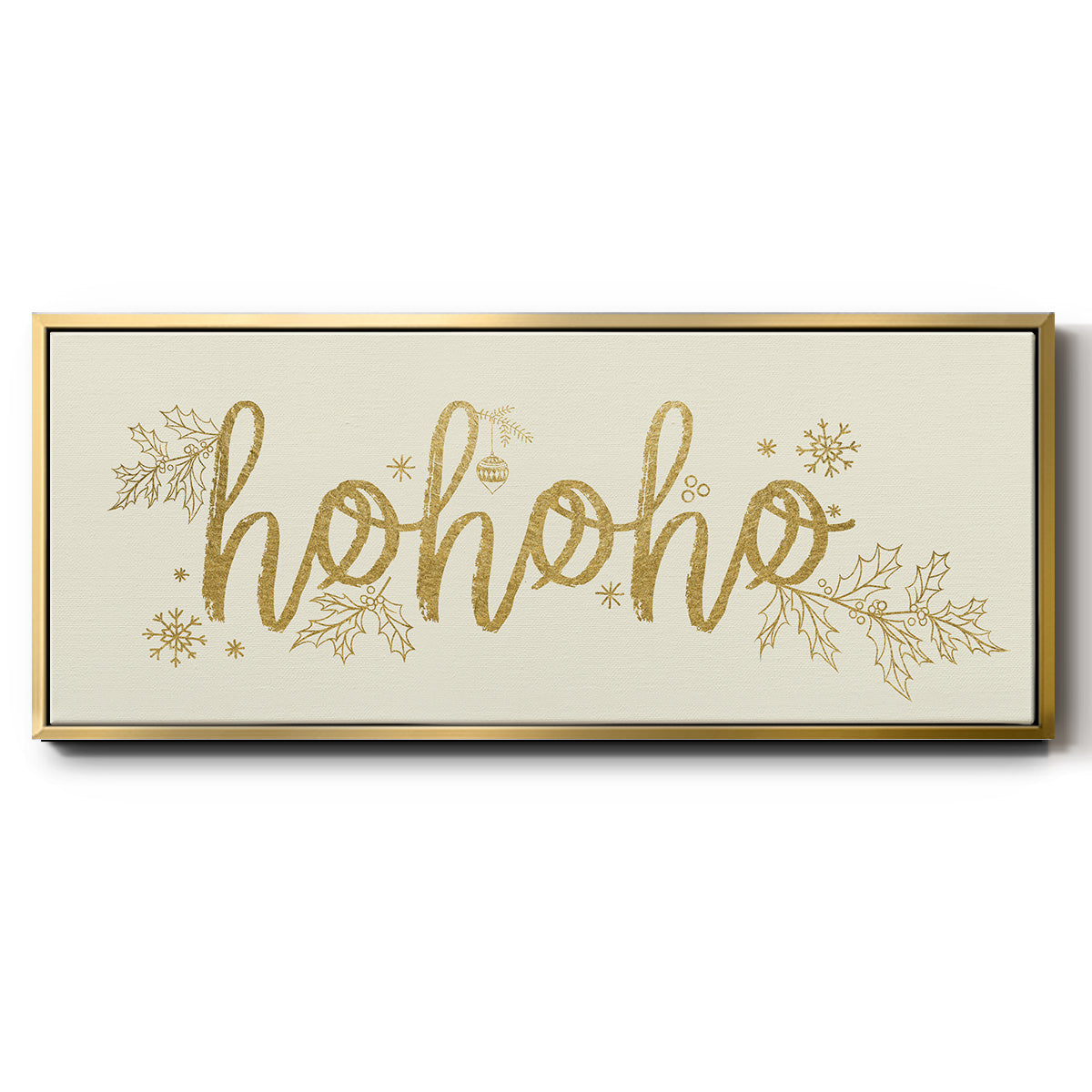 Golden HoHoHo - Floater Framed Canvas Print