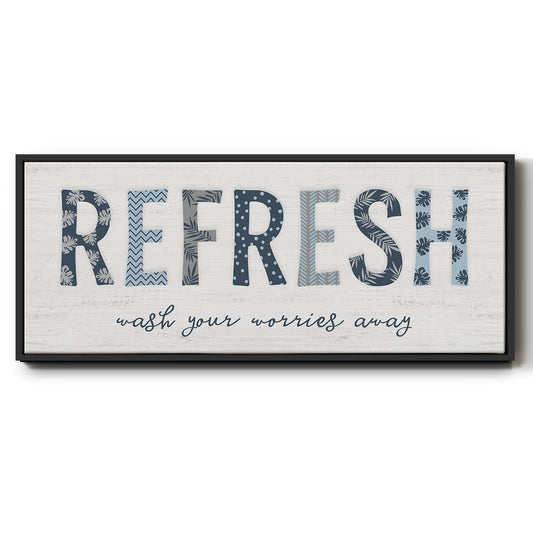 Refresh - Floater Framed Canvas Print