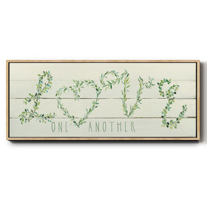 Shiplap Vines Love - Floater Framed Canvas Print