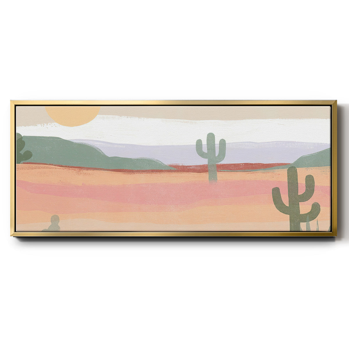 Cactus Plateau II - Floater Framed Canvas Print