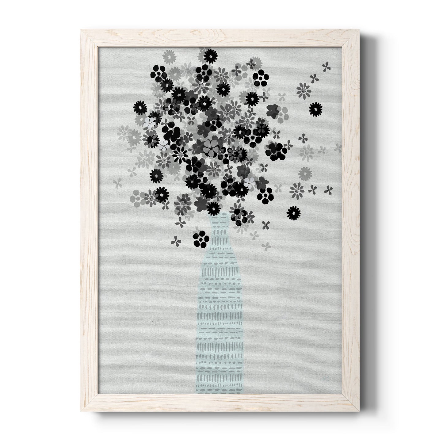 Bouquet of Black & White - Premium Canvas Framed in Barnwood - Ready to Hang