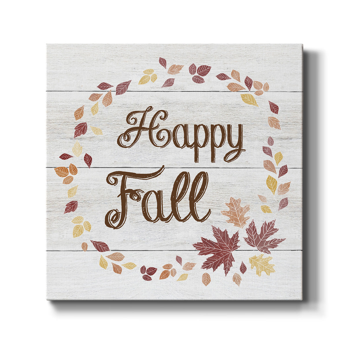 Happy Fall Wreath -Premium Gallery Wrapped Canvas - Ready to Hang