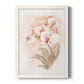 White and Coral Orchid II - Barnwood Framed Canvas Print