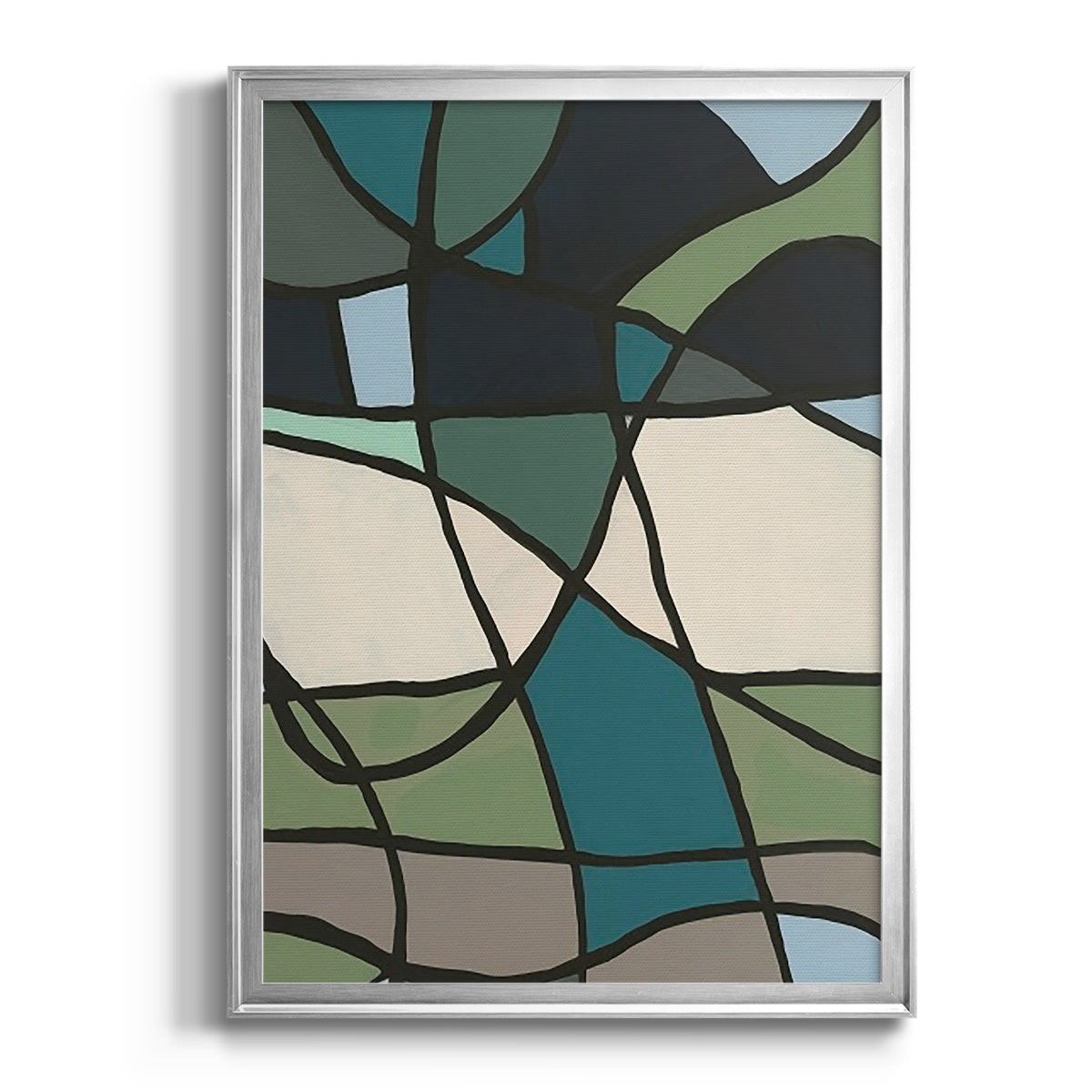 Multicolor Stained Glass I - Modern Framed Canvas Print