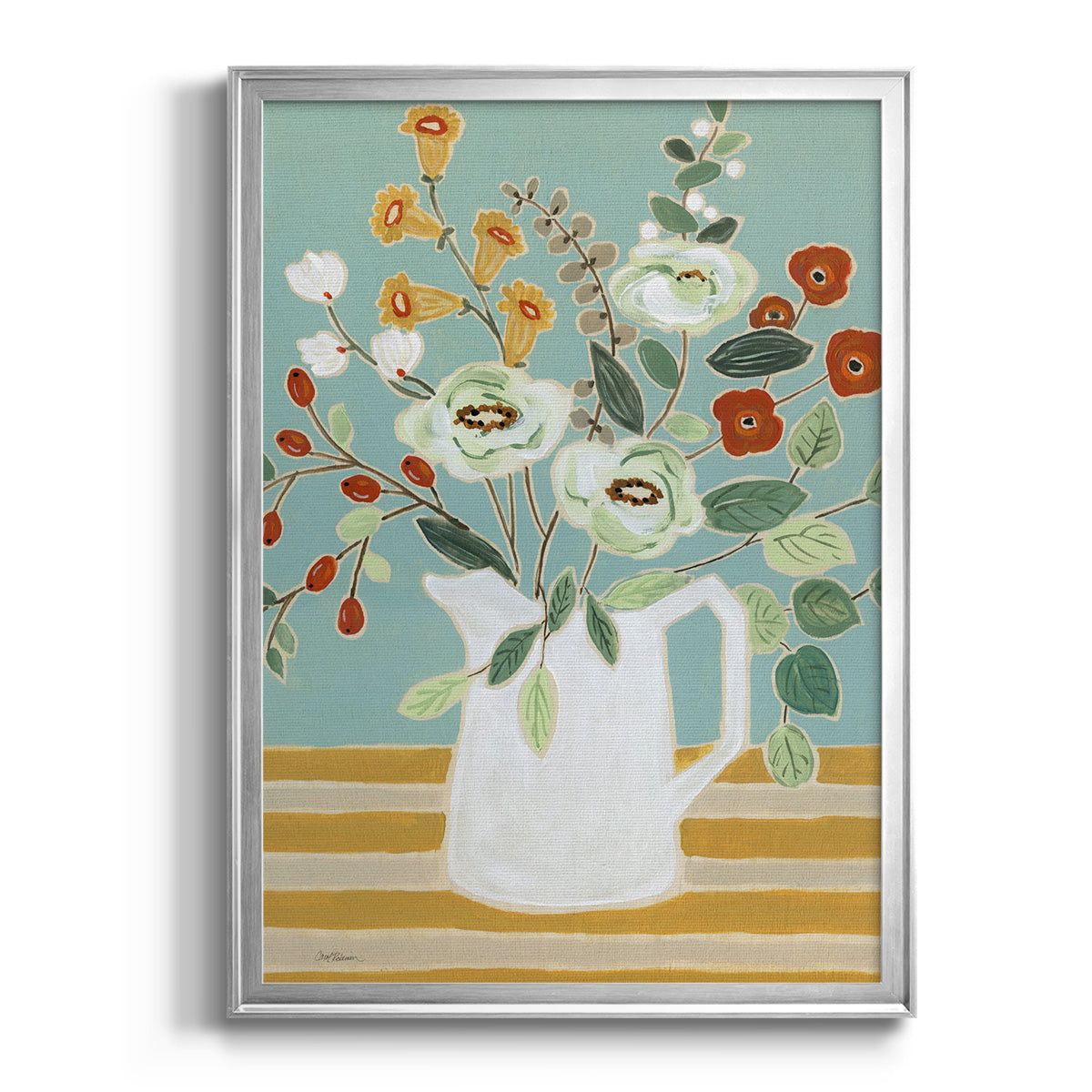 Joyful Blossoms II - Modern Framed Canvas Print