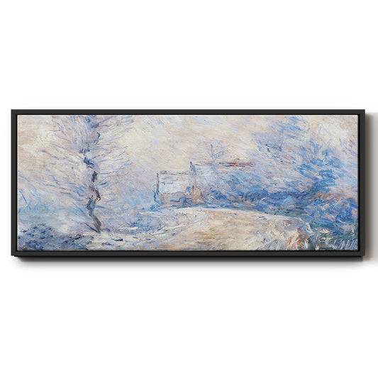 The Entrance to Giverny Under the Snow, 1885 - Floater Framed Canvas Print