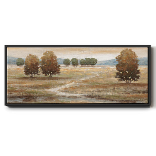 Linen Landscape I - Floater Framed Canvas Print