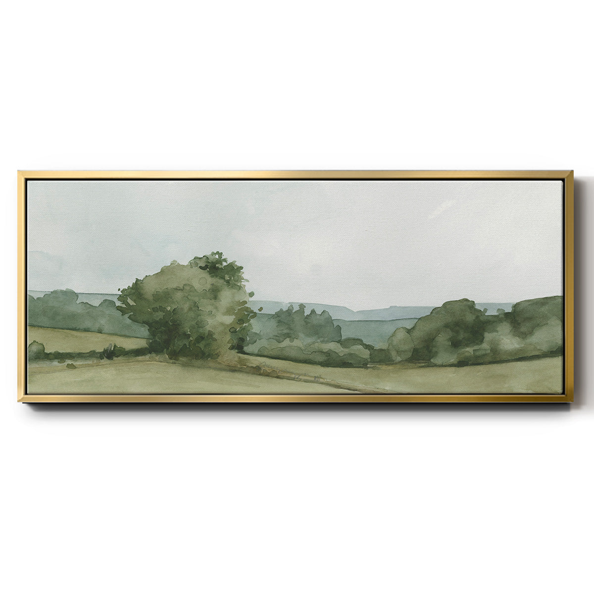 Vintage Landscape Sketch I - Floater Framed Canvas Print