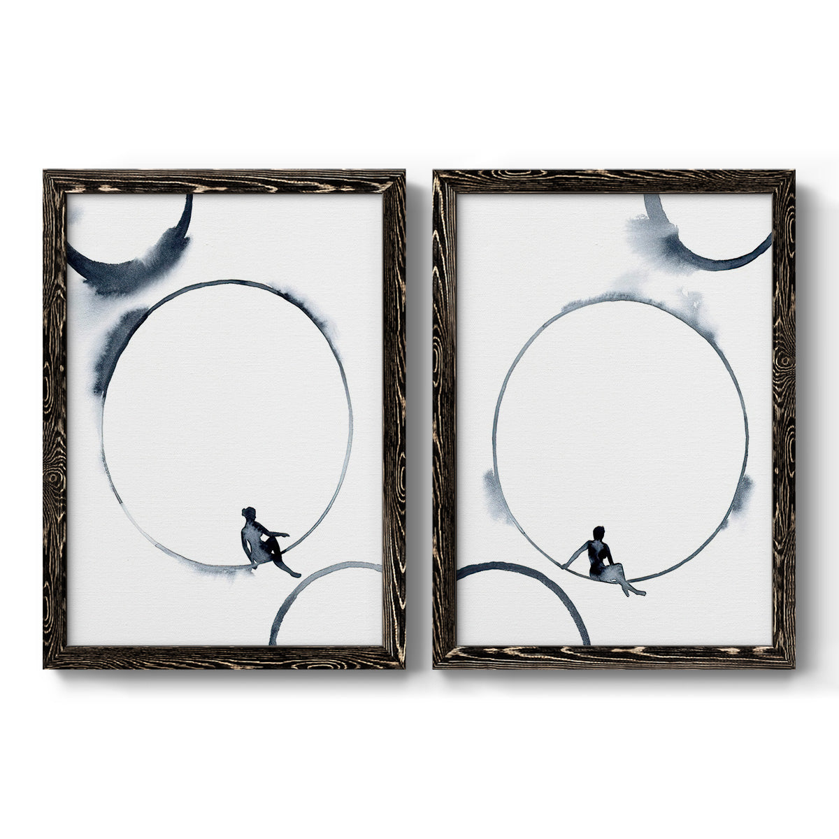 Woman in the Moon I - Premium Framed Canvas 2 Piece Set - Ready to Hang