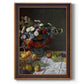 Impressionist floral still life painting by Claude Monet printed on canvas in an ornate bronzed mahogany wood frame with a vertical orientation.